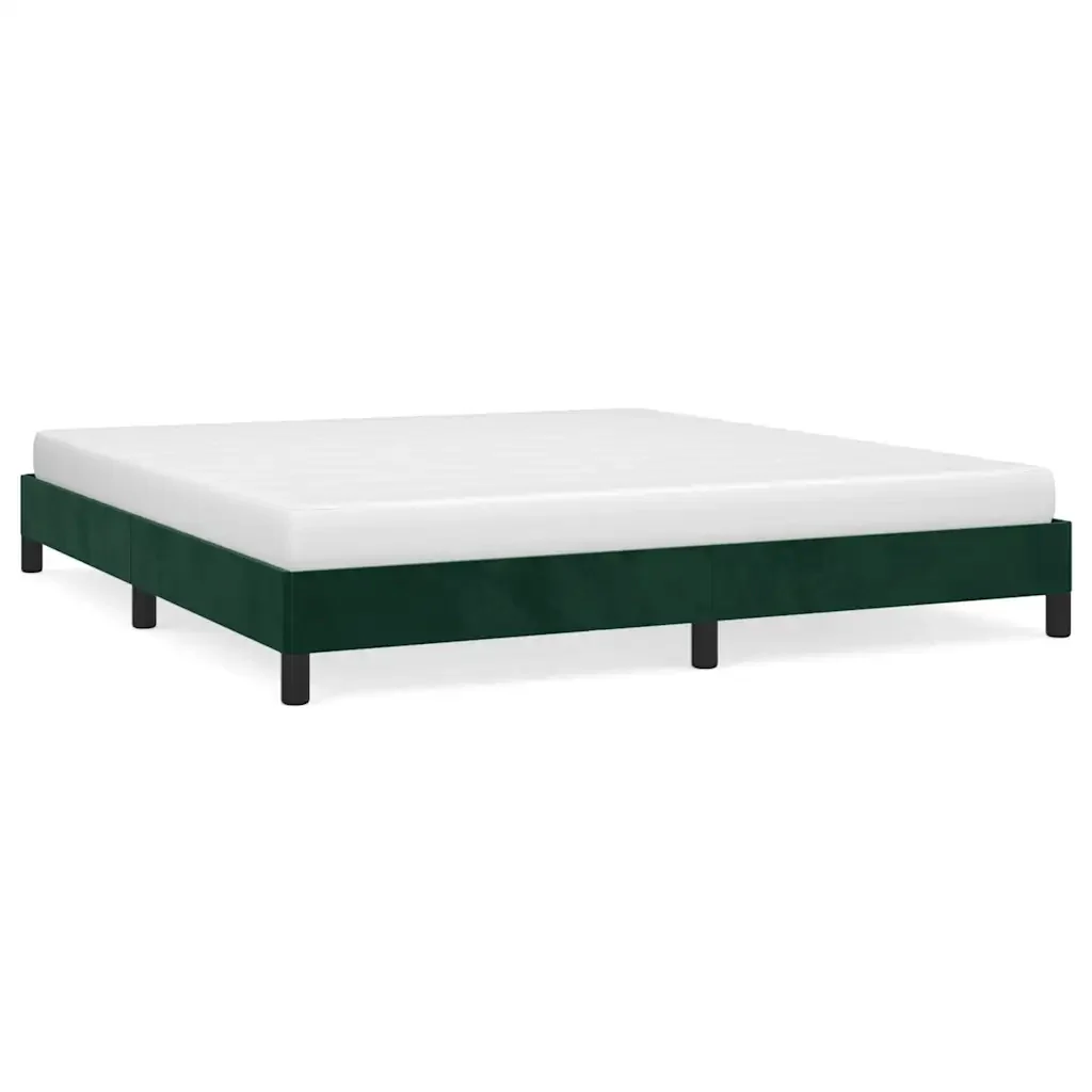 Letto matrimoniale | Letto per adulti | Giroletto senza Materasso Verde Scuro 160x200 cm in Velluto