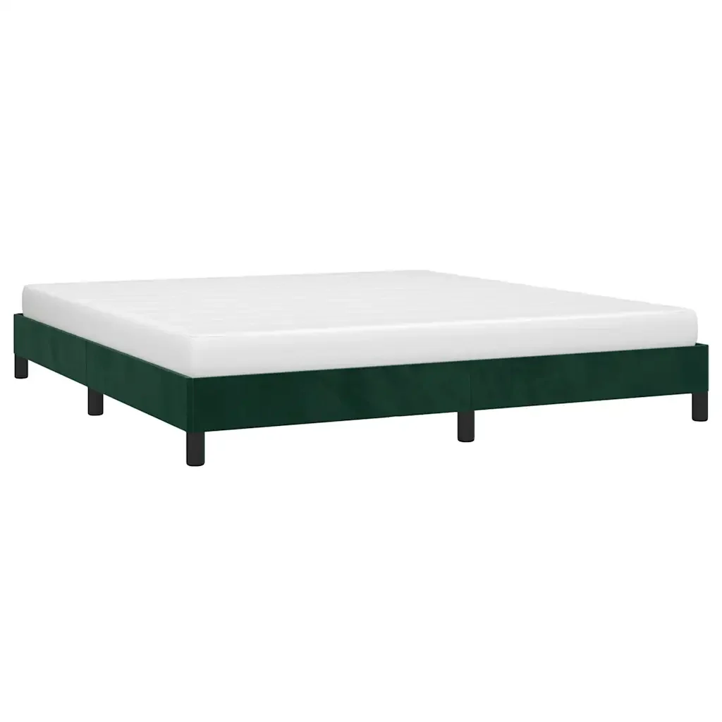 Letto matrimoniale | Letto per adulti | Giroletto senza Materasso Verde Scuro 160x200 cm in Velluto - Image 4
