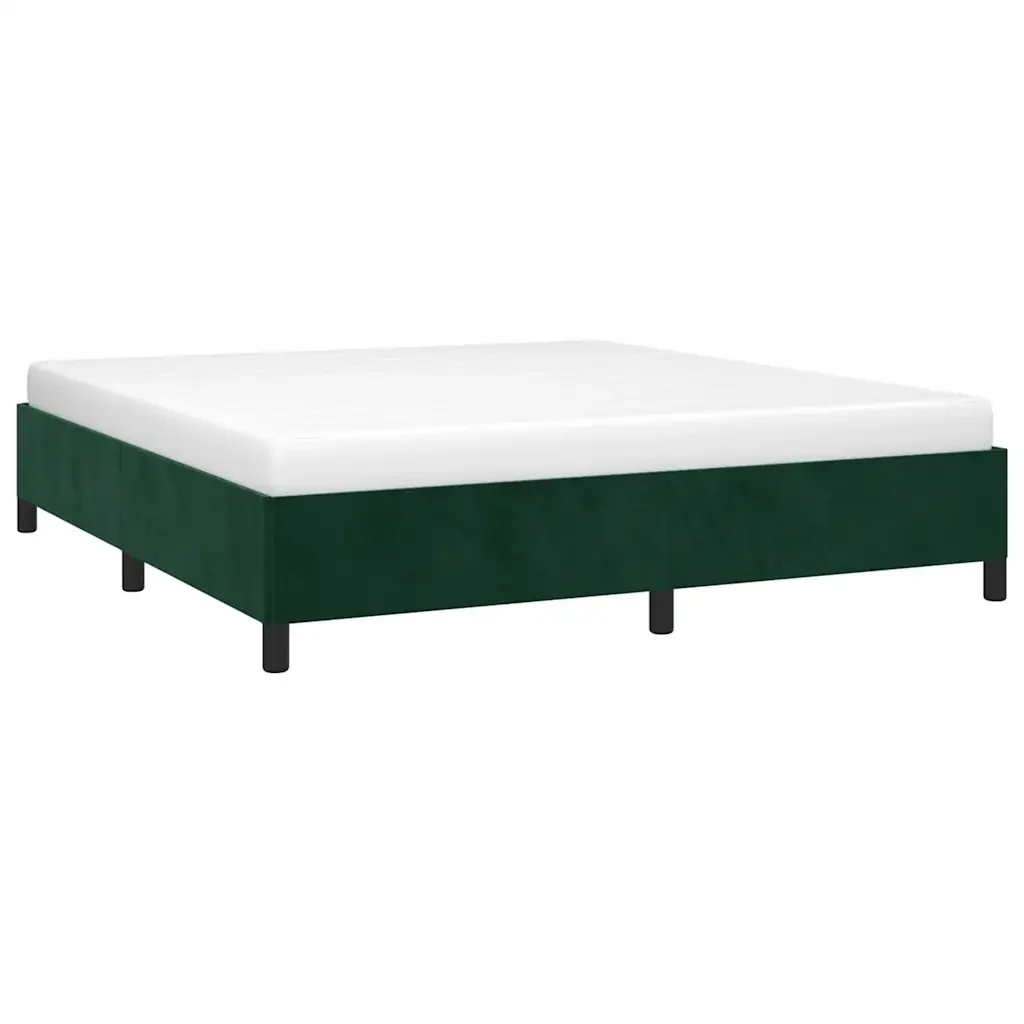 Letto matrimoniale | Letto per adulti | Giroletto senza Materasso Verde Scuro 160x200 cm in Velluto - Image 3