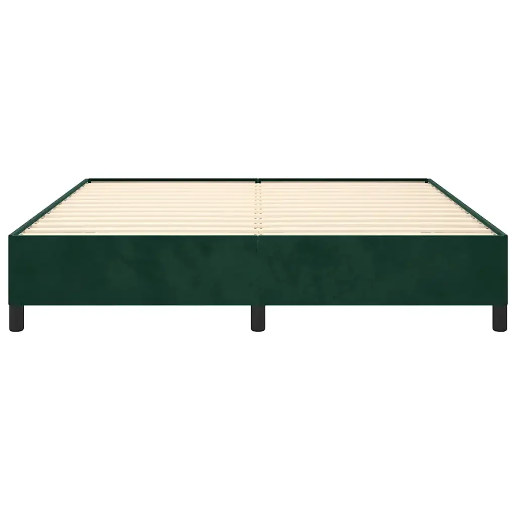 Letto matrimoniale | Letto per adulti | Giroletto senza Materasso Verde Scuro 160x200 cm in Velluto - Image 5