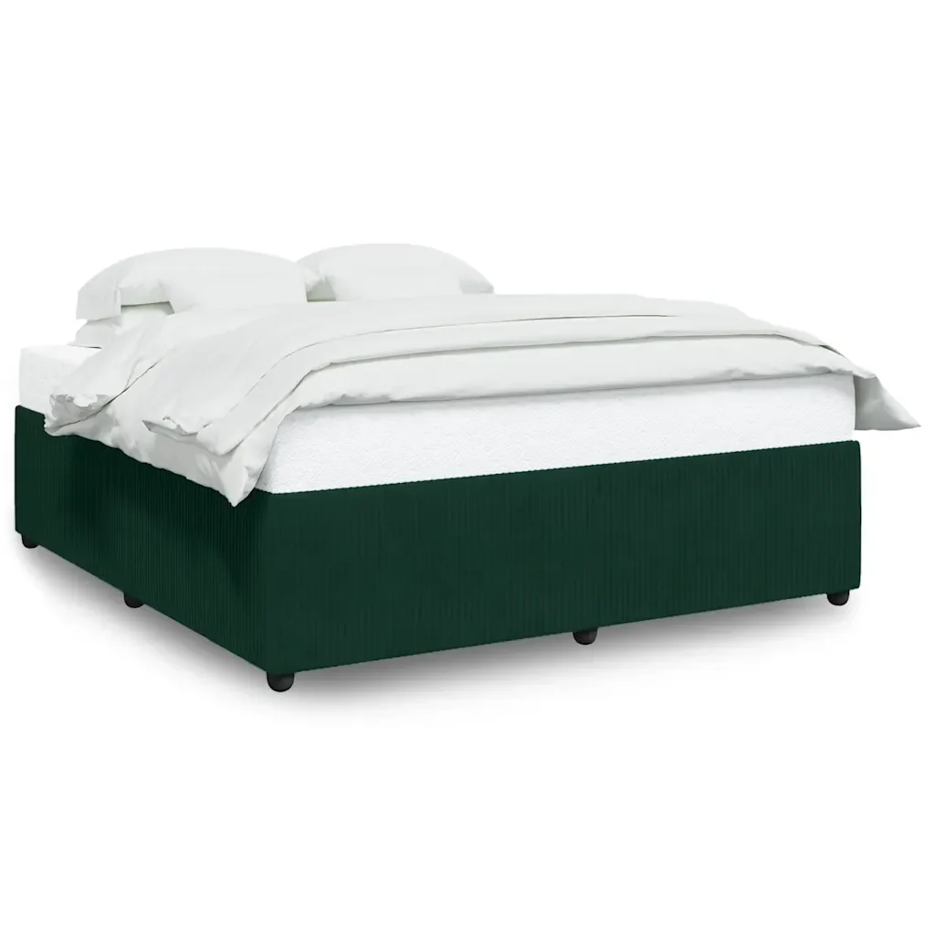 Letto matrimoniale | Letto per adulti | Giroletto senza Materasso Verde Scuro 180x200 cm in Velluto