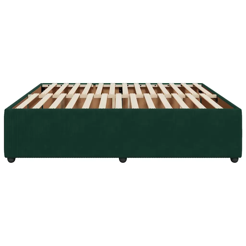 Letto matrimoniale | Letto per adulti | Giroletto senza Materasso Verde Scuro 180x200 cm in Velluto - Image 5