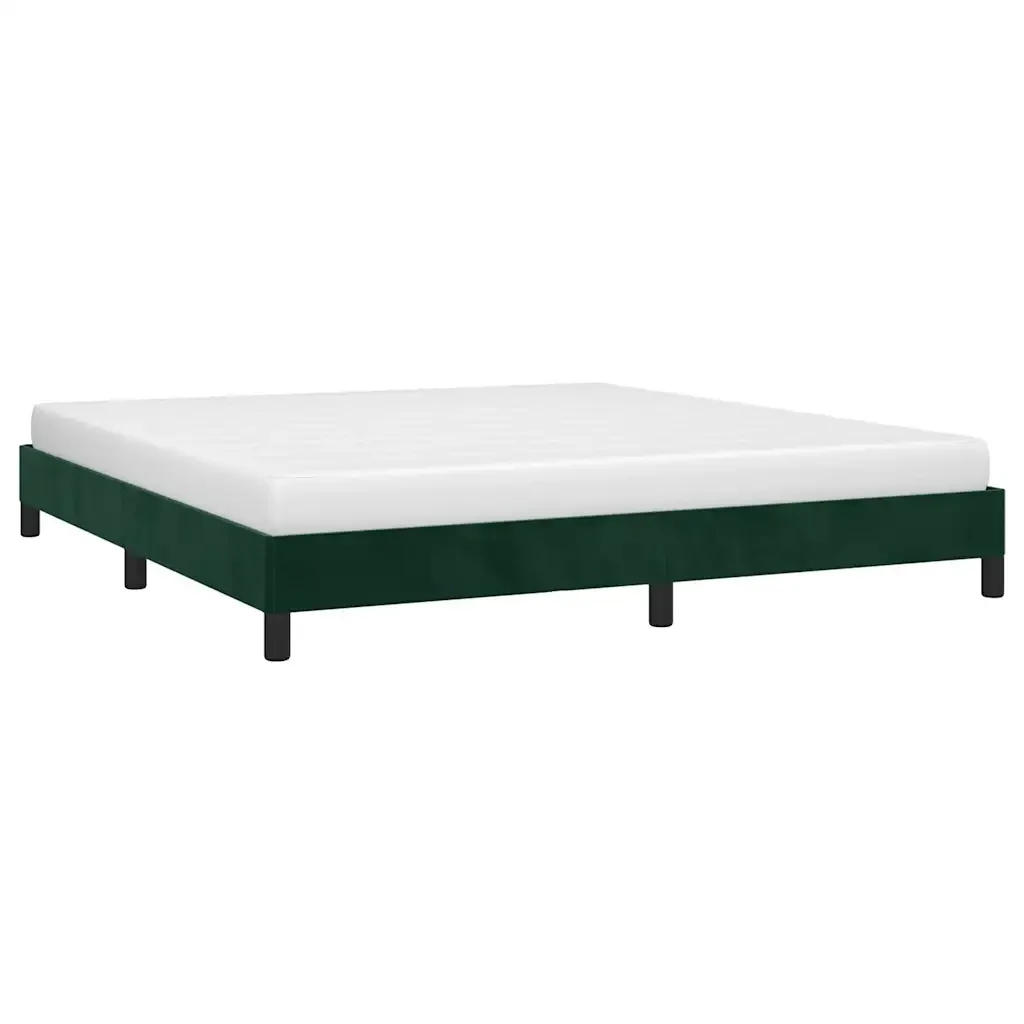Letto matrimoniale | Letto per adulti | Giroletto senza Materasso Verde Scuro 180x200 cm in Velluto - Image 4