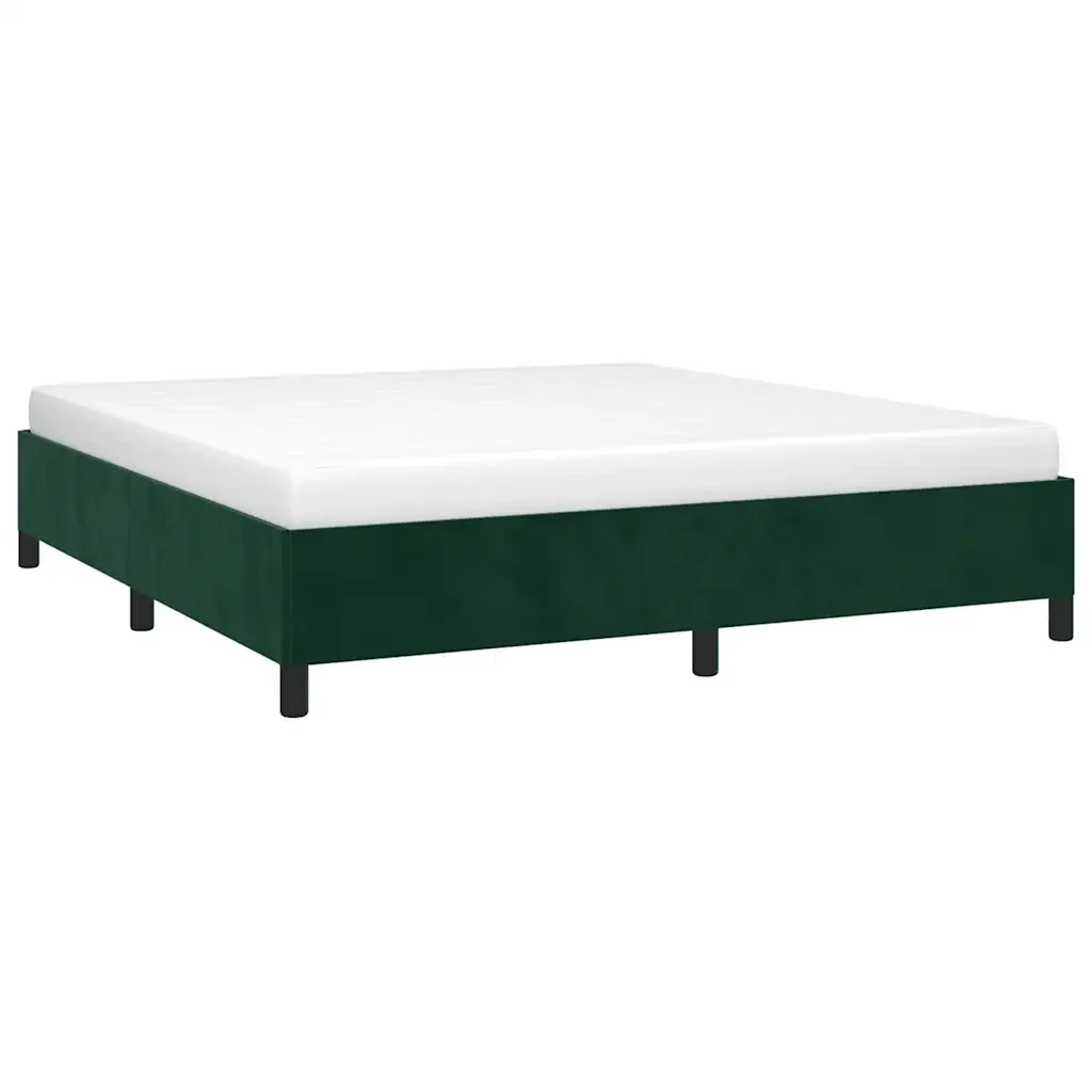 Letto matrimoniale | Letto per adulti | Giroletto senza Materasso Verde Scuro 180x200 cm in Velluto - Image 3