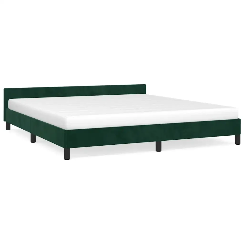 Letto matrimoniale | Letto per adulti | Giroletto senza Materasso Verde Scuro 180x200 cm in Velluto