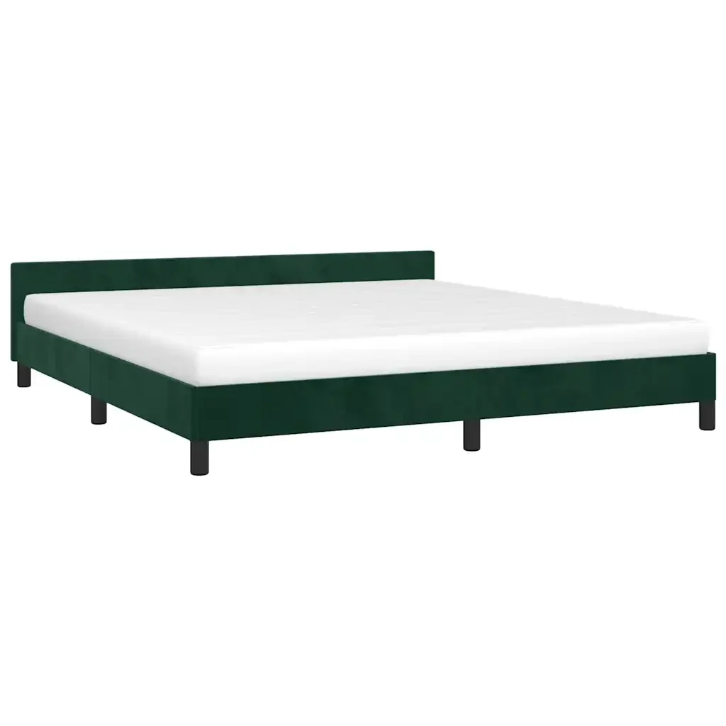 Letto matrimoniale | Letto per adulti | Giroletto senza Materasso Verde Scuro 180x200 cm in Velluto - Image 4