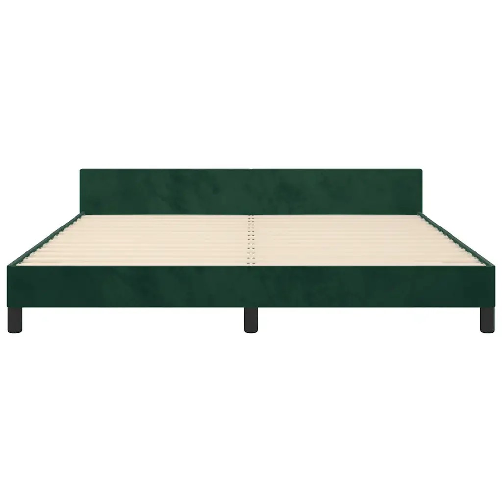 Letto matrimoniale | Letto per adulti | Giroletto senza Materasso Verde Scuro 180x200 cm in Velluto - Image 5
