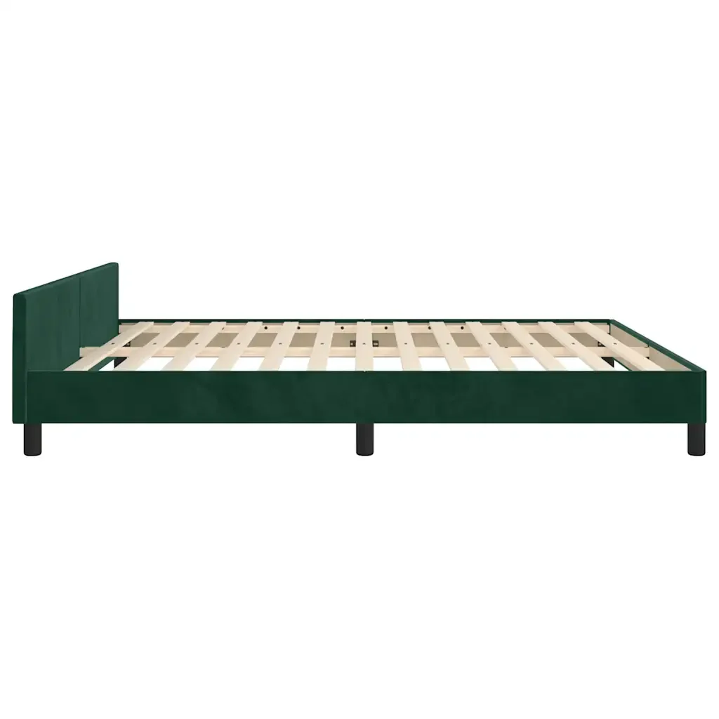 Letto matrimoniale | Letto per adulti | Giroletto senza Materasso Verde Scuro 180x200 cm in Velluto - Image 6