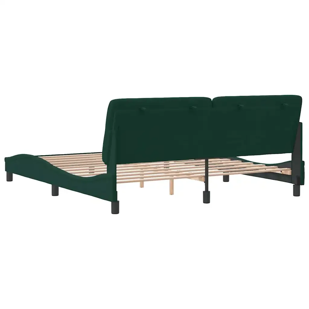 Letto matrimoniale | Letto per adulti | Giroletto senza Materasso Verde Scuro 180x200 cm in Velluto - Image 7