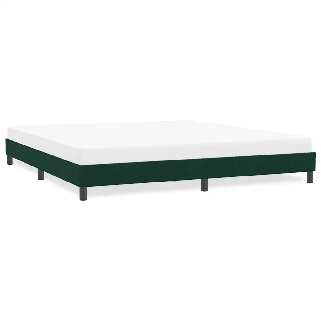 Letto matrimoniale | Letto per adulti | Giroletto senza Materasso Verde Scuro 180x210 cm in Velluto - Image 2