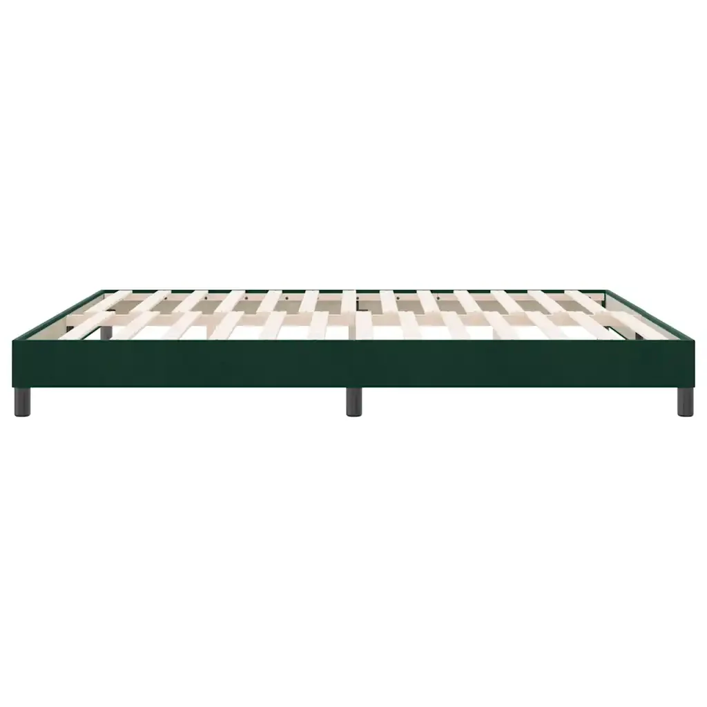 Letto matrimoniale | Letto per adulti | Giroletto senza Materasso Verde Scuro 180x210 cm in Velluto - Image 6