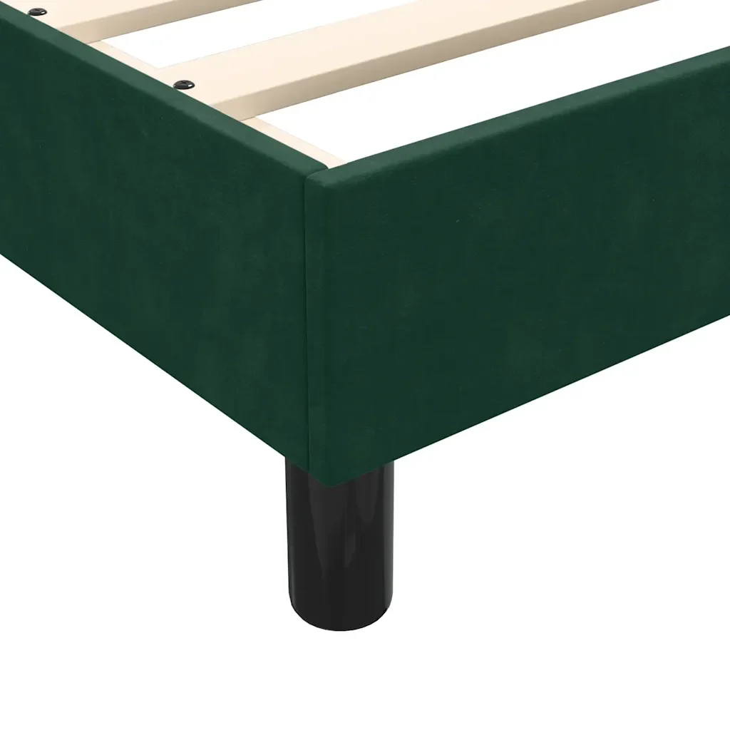 Letto matrimoniale | Letto per adulti | Giroletto senza Materasso Verde Scuro 180x210 cm in Velluto - Image 8