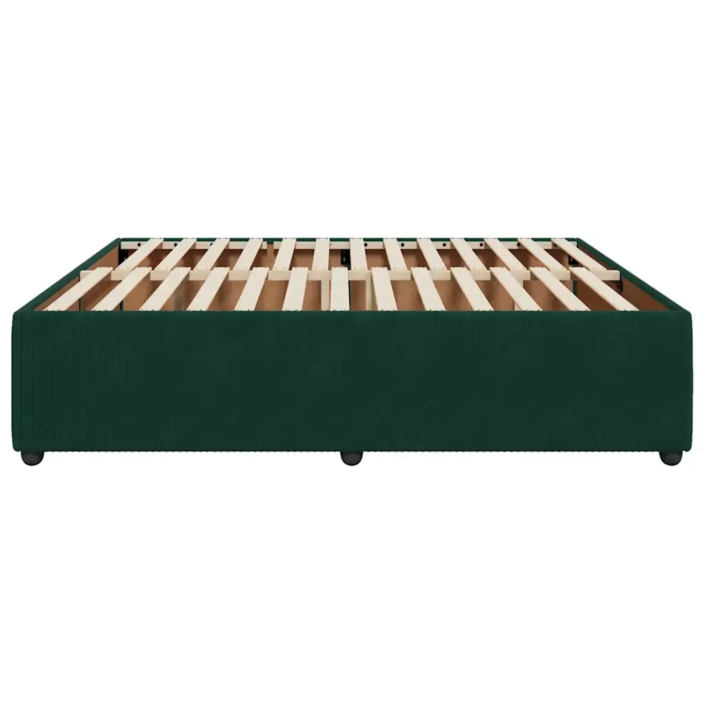 Letto matrimoniale | Letto per adulti | Giroletto senza Materasso Verde Scuro 200x200 cm in Velluto - Image 5