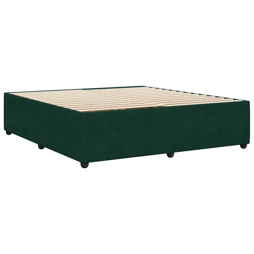 Letto matrimoniale | Letto per adulti | Giroletto senza Materasso Verde Scuro 200x200 cm in Velluto - Image 6