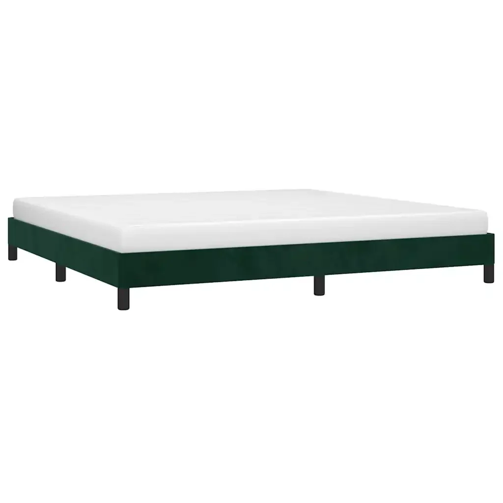 Letto matrimoniale | Letto per adulti | Giroletto senza Materasso Verde Scuro 200x200 cm in Velluto - Image 4