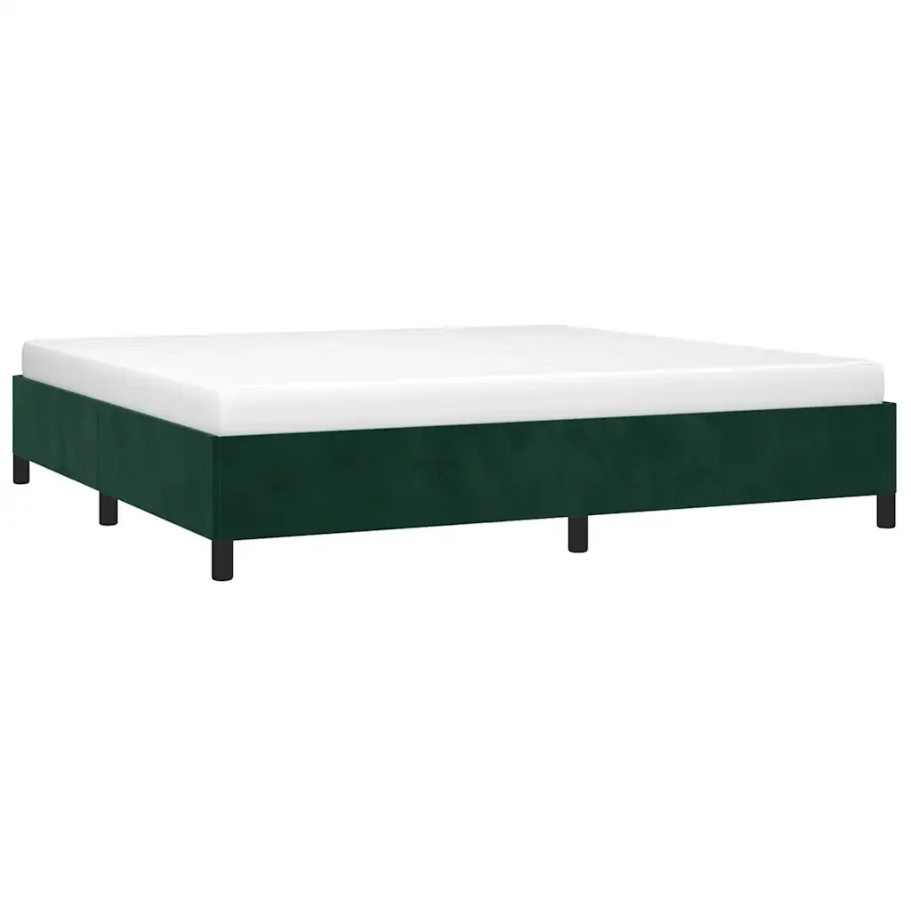 Letto matrimoniale | Letto per adulti | Giroletto senza Materasso Verde Scuro 200x200 cm in Velluto - Image 4