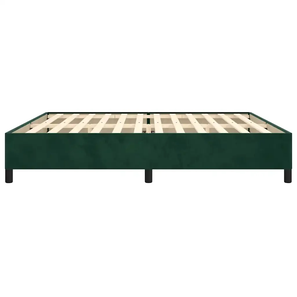 Letto matrimoniale | Letto per adulti | Giroletto senza Materasso Verde Scuro 200x200 cm in Velluto - Image 6