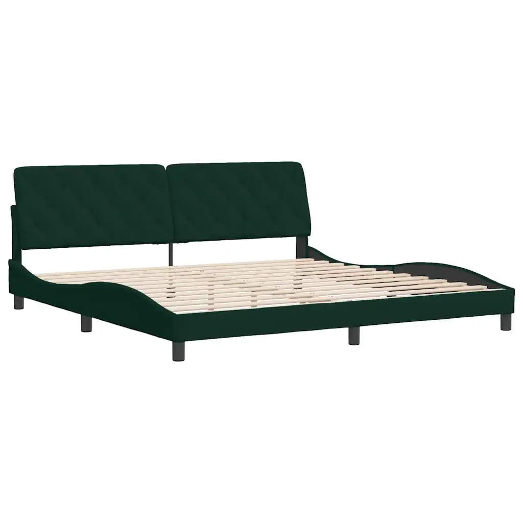 Letto matrimoniale | Letto per adulti | Giroletto senza Materasso Verde Scuro 200x200 cm in Velluto - Image 3