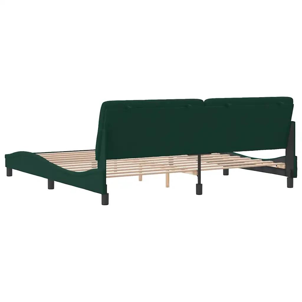 Letto matrimoniale | Letto per adulti | Giroletto senza Materasso Verde Scuro 200x200 cm in Velluto - Image 7