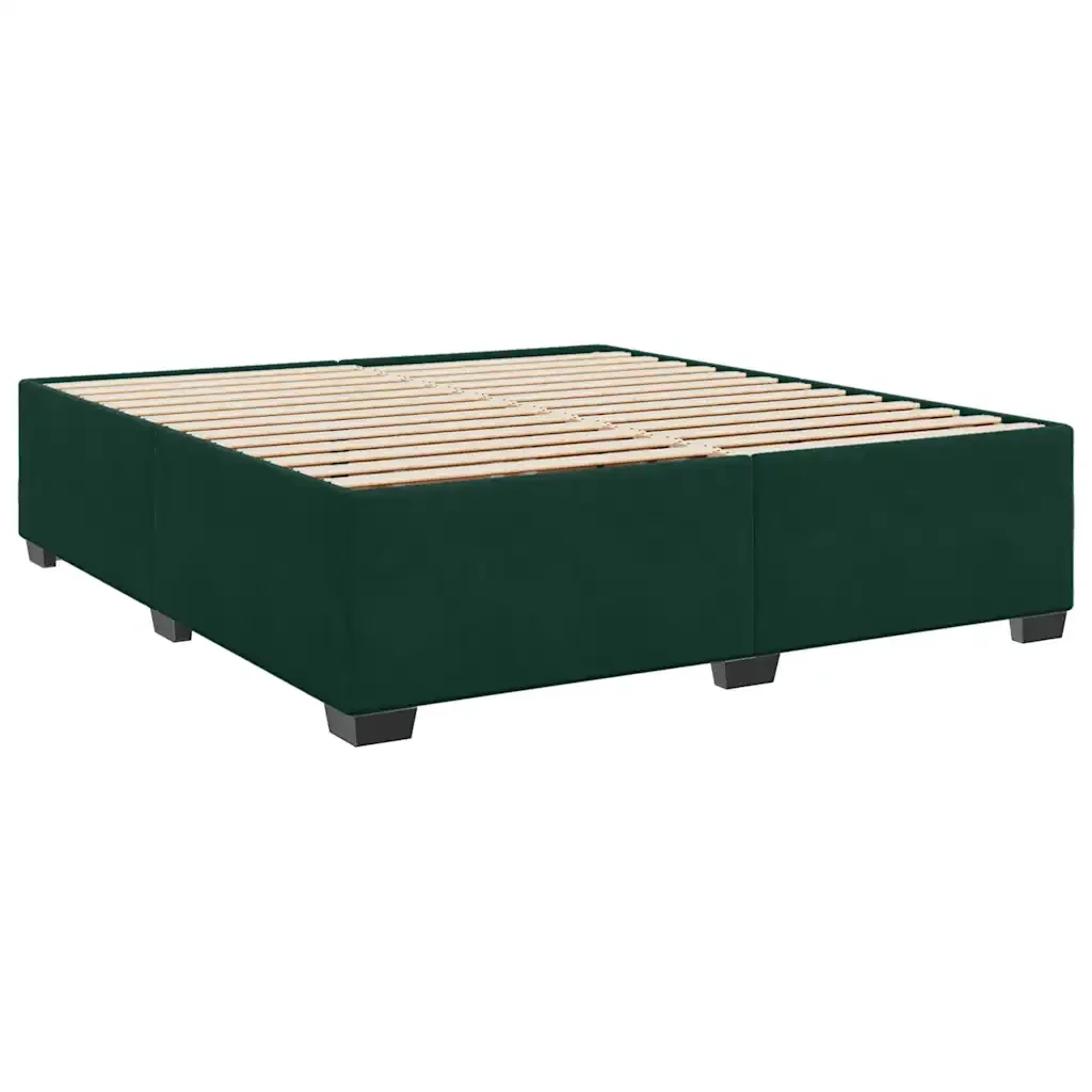 Letto matrimoniale | Letto per adulti | Giroletto senza Materasso Verde Scuro 200x200 cm in Velluto - Image 4