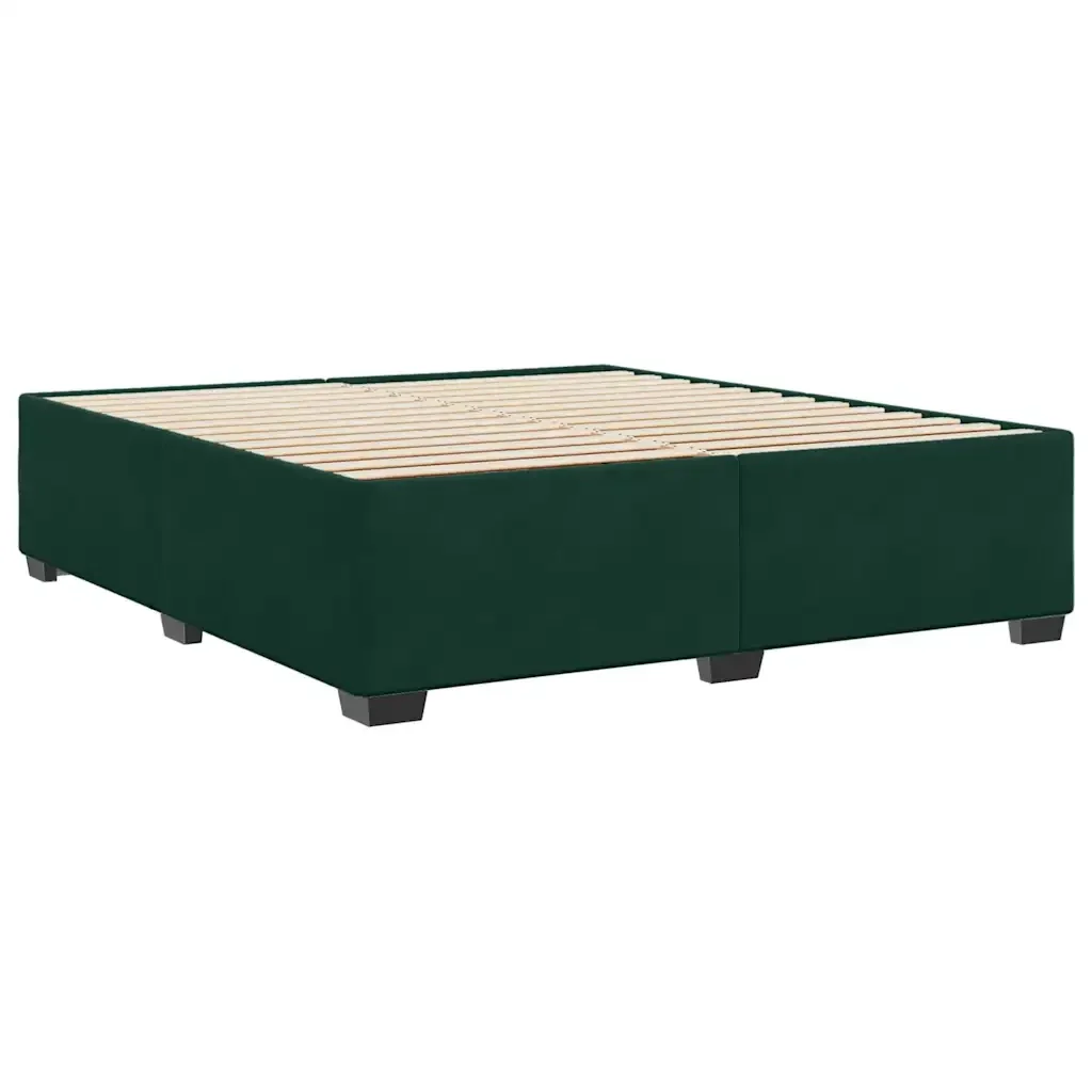 Letto matrimoniale | Letto per adulti | Giroletto senza Materasso Verde Scuro 200x200 cm in Velluto - Image 6
