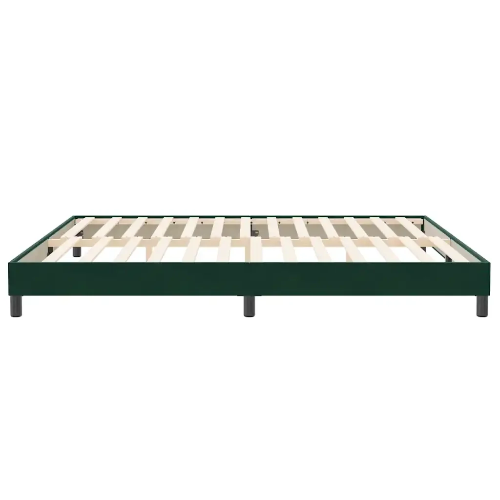 Letto matrimoniale | Letto per adulti | Giroletto senza Materasso Verde Scuro 200x210 cm in Velluto - Image 6