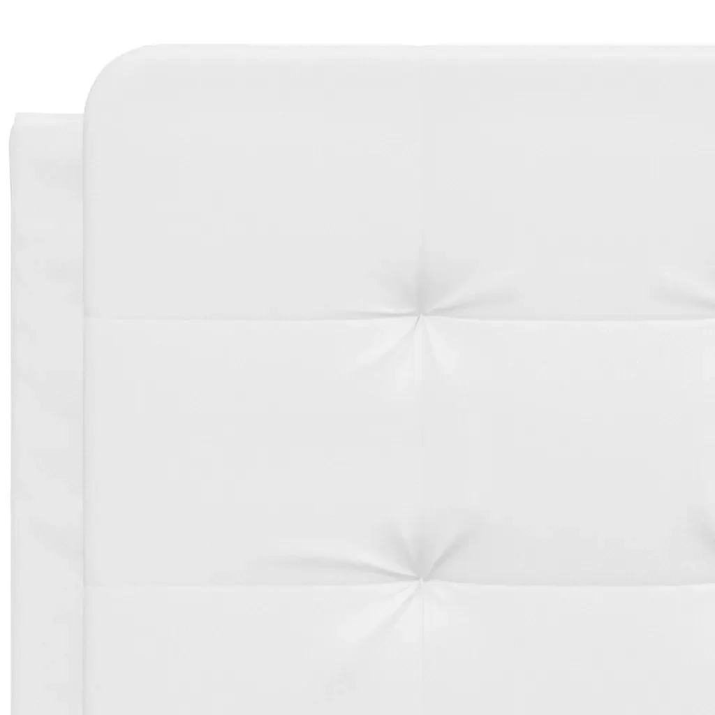 Letto matrimoniale | Letto per adulti | Giroletto senza Materasso Zadar Bianco 140x190 cm in Similpelle - Image 10