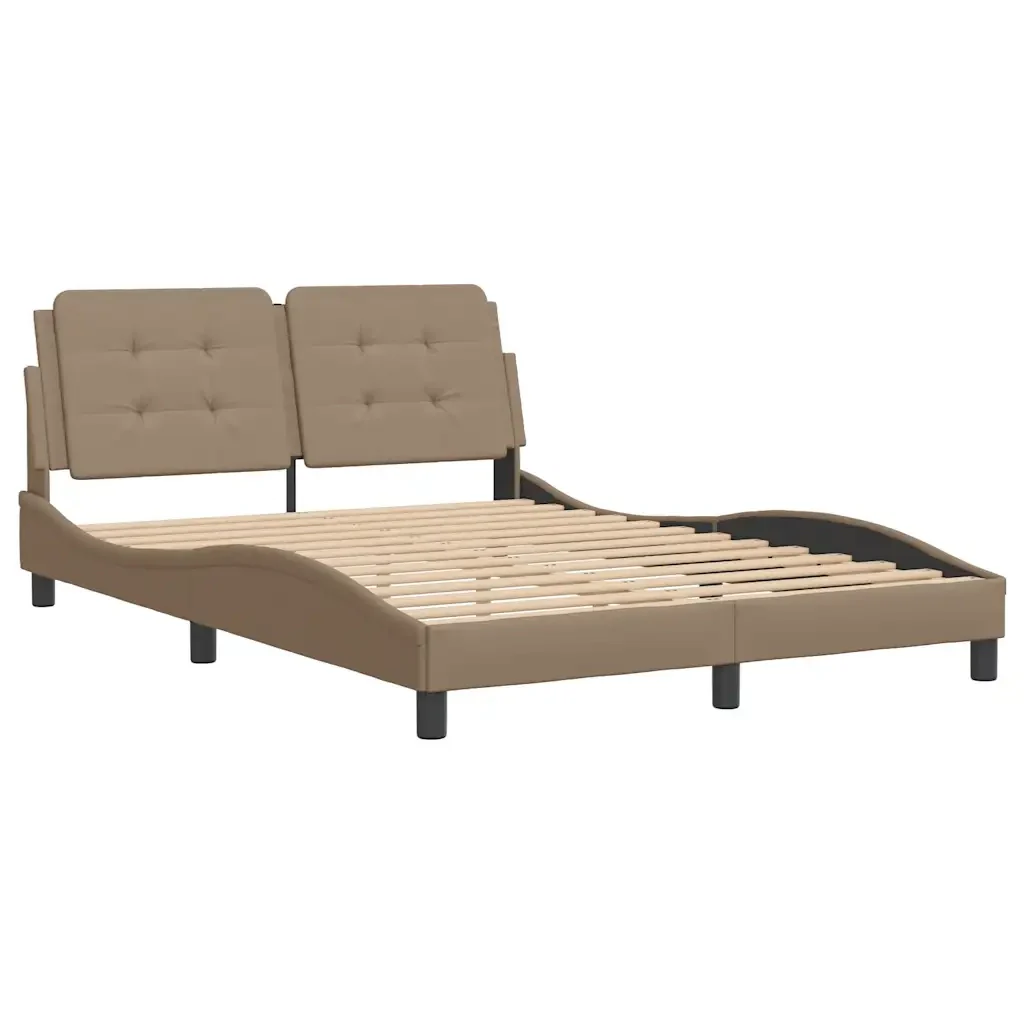 Letto matrimoniale | Letto per adulti | Giroletto senza Materasso Zadar Cappuccino 120x200 cm in Similpelle - Image 4