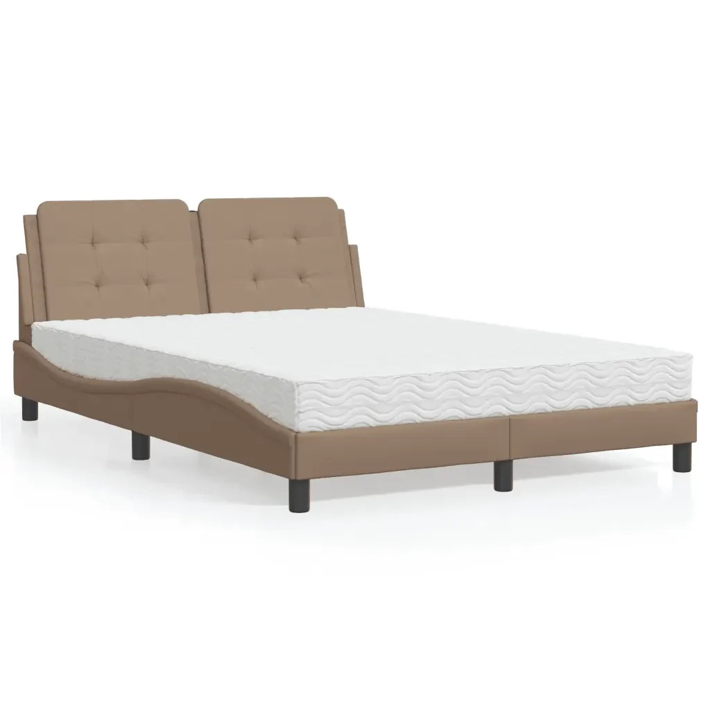 Letto matrimoniale | Letto per adulti | Giroletto senza Materasso Zadar Cappuccino 120x200cm Similpelle - Image 2