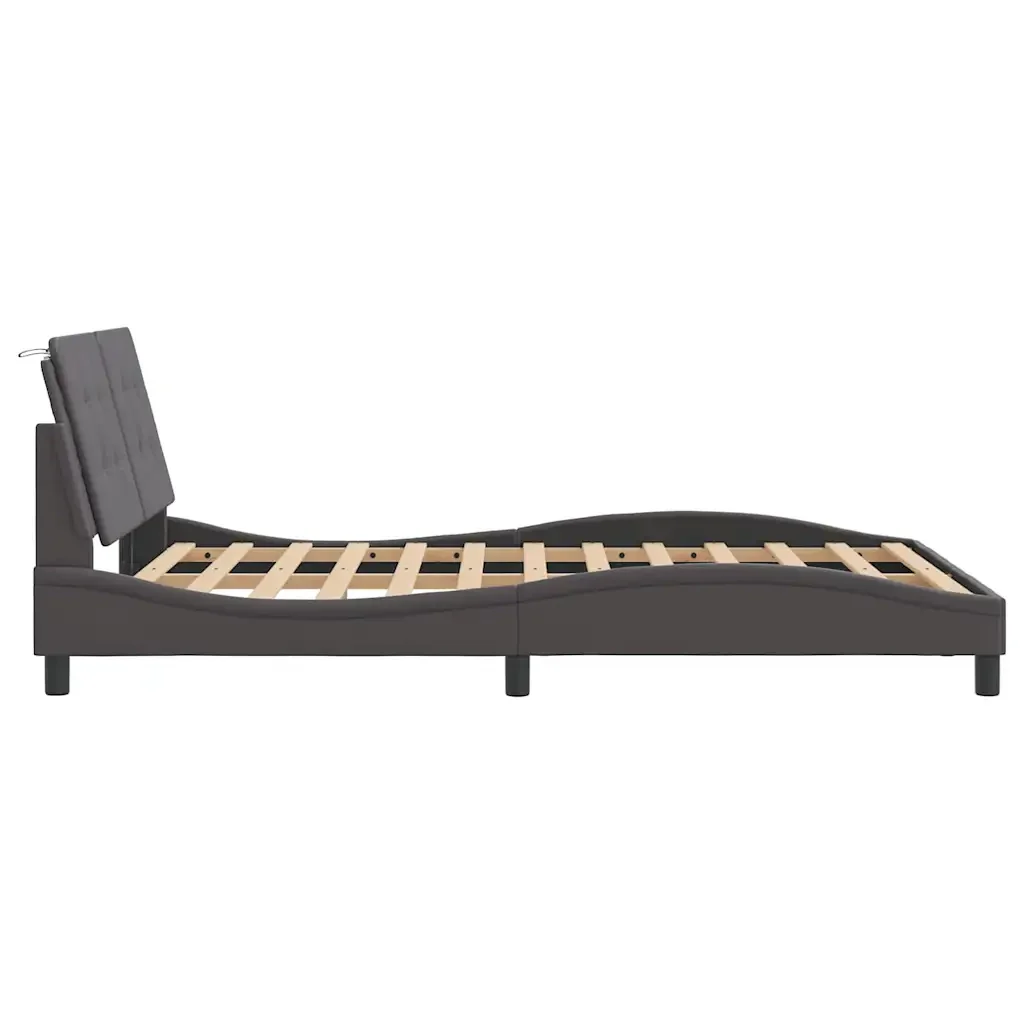 Letto matrimoniale | Letto per adulti | Giroletto senza Materasso Zadar Crema 120x200 cm in Similpelle - Image 5
