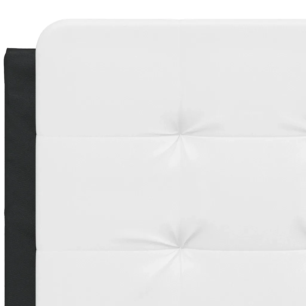 Letto matrimoniale | Letto per adulti | Giroletto senza Materasso Zadar Nero e Bianco 120x200 cm in Similpelle - Image 10