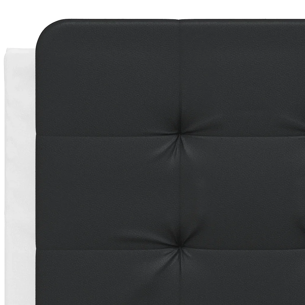 Letto matrimoniale | Letto per adulti | Giroletto senza Materasso Zadar Nero e Bianco 120x200 cm in Similpelle - Image 10