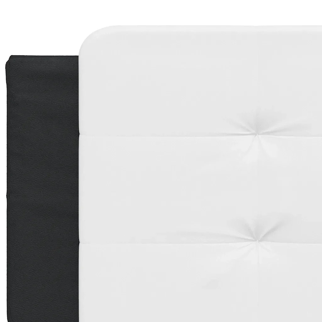 Letto matrimoniale | Letto per adulti | Giroletto senza Materasso Zadar Nero e Bianco 160x200 cm in Similpelle - Image 10