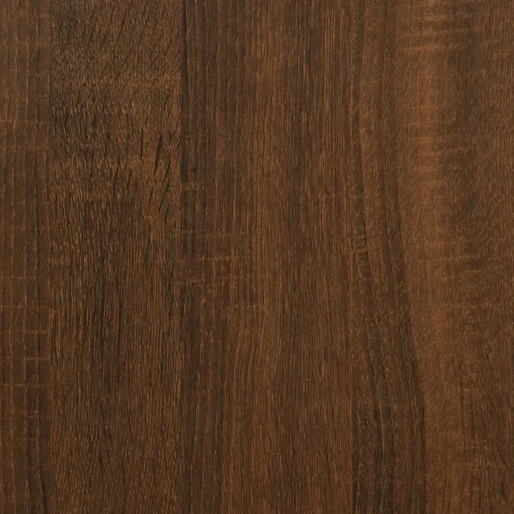 Letto matrimoniale | Letto per adulti | Giroletto Testiera Rovere Marrone 200x200 cm Legno Multistrato - Image 9