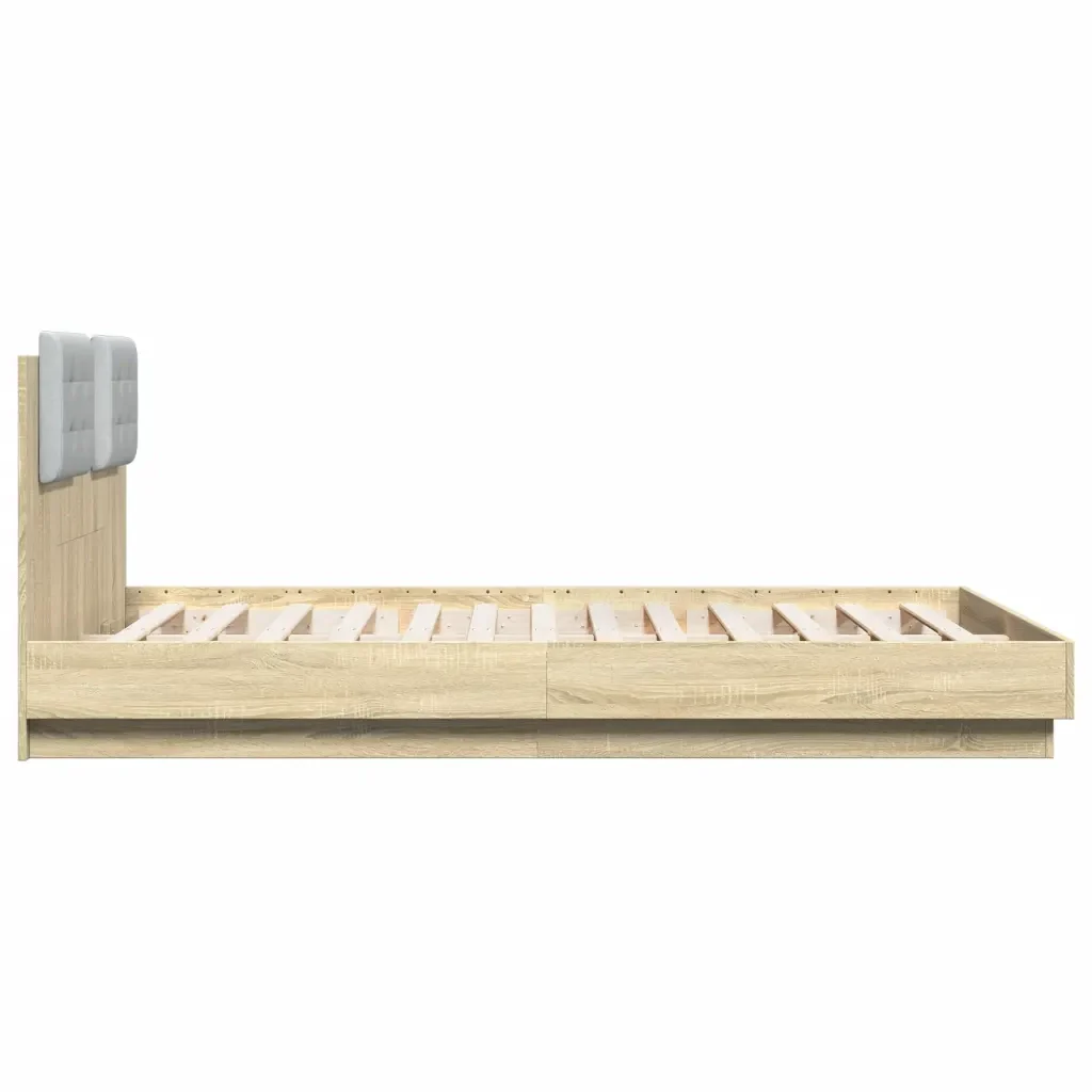 Letto matrimoniale | Letto per adulti | Giroletto Testiera Rovere Sonoma 120x200 cm Legno Multistrato - Image 5