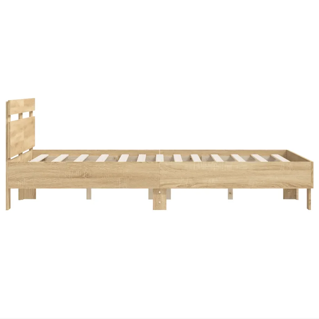 Letto matrimoniale | Letto per adulti | Giroletto Testiera Rovere Sonoma 120x200 cm Legno Multistrato - Image 6