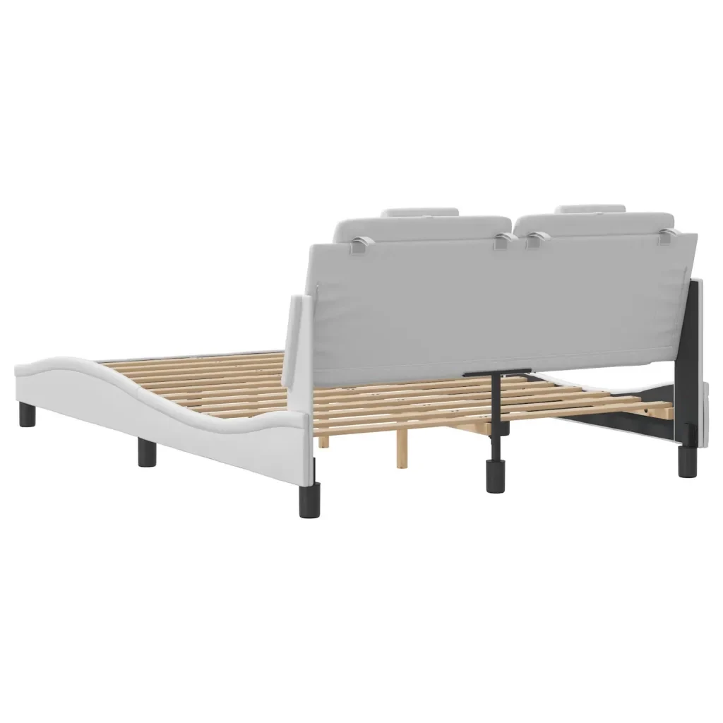 Letto matrimoniale | Letto per adulti | Giroletto Viana con LED senza Materasso Bianco 120x200 cm - Image 10