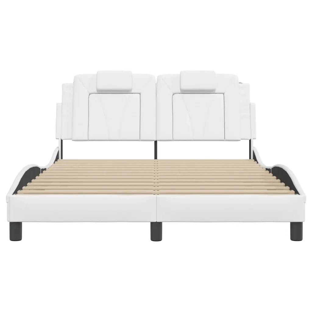 Letto matrimoniale | Letto per adulti | Giroletto Viana con LED senza Materasso Bianco 140x190 cm - Image 6