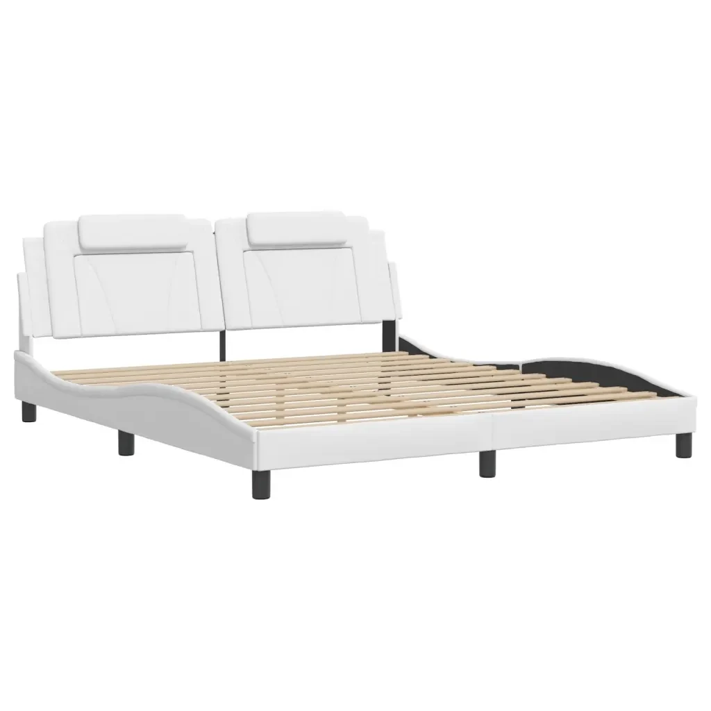Letto matrimoniale | Letto per adulti | Giroletto Viana con LED senza Materasso Bianco 180x200 cm - Image 3
