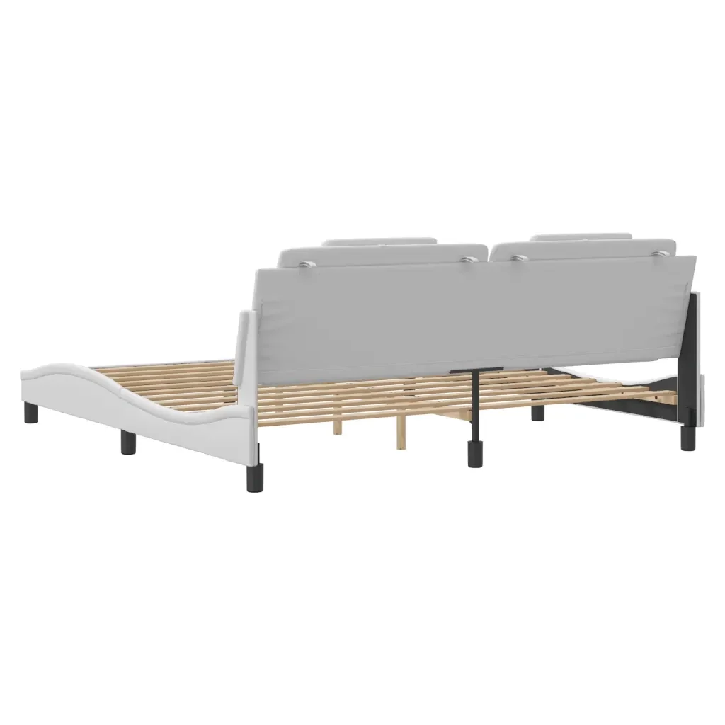 Letto matrimoniale | Letto per adulti | Giroletto Viana con LED senza Materasso Bianco 200x200 cm - Image 10