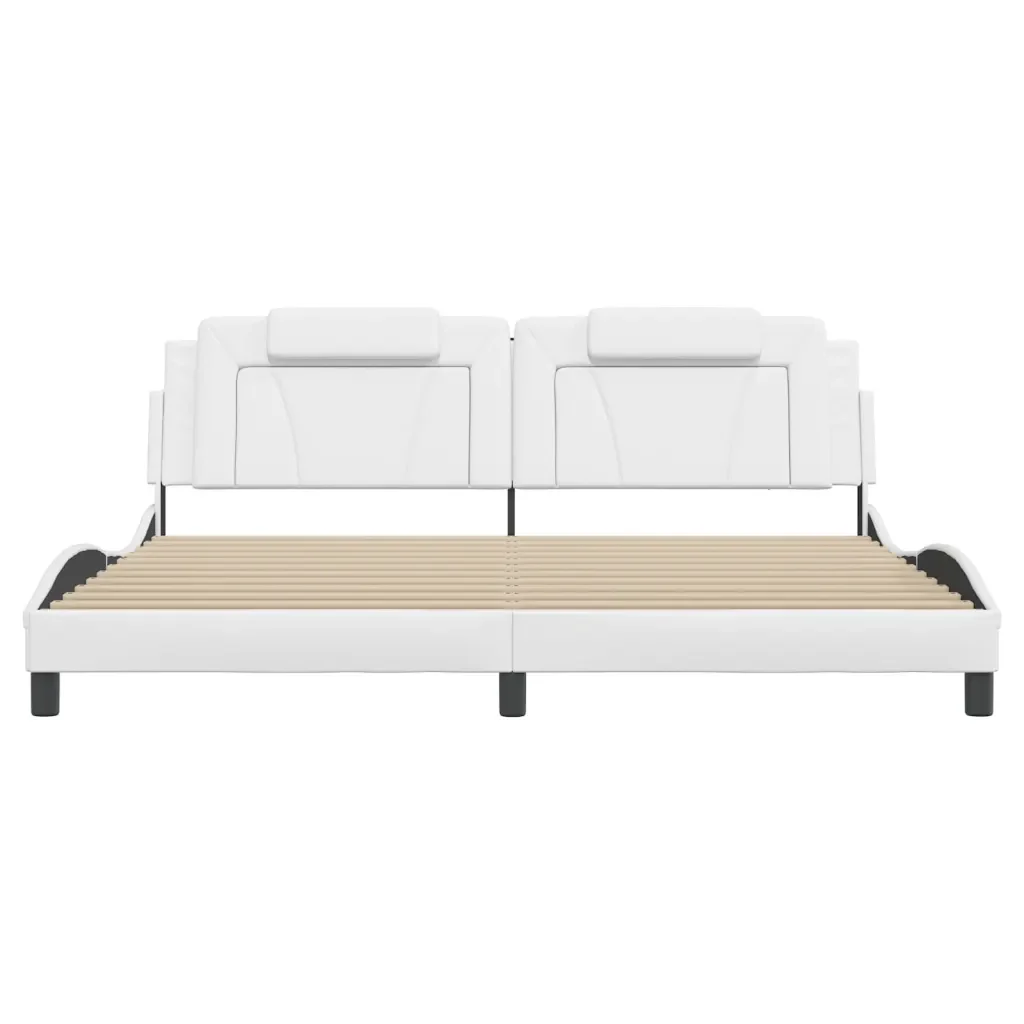 Letto matrimoniale | Letto per adulti | Giroletto Viana con LED senza Materasso Bianco 200x200 cm - Image 6