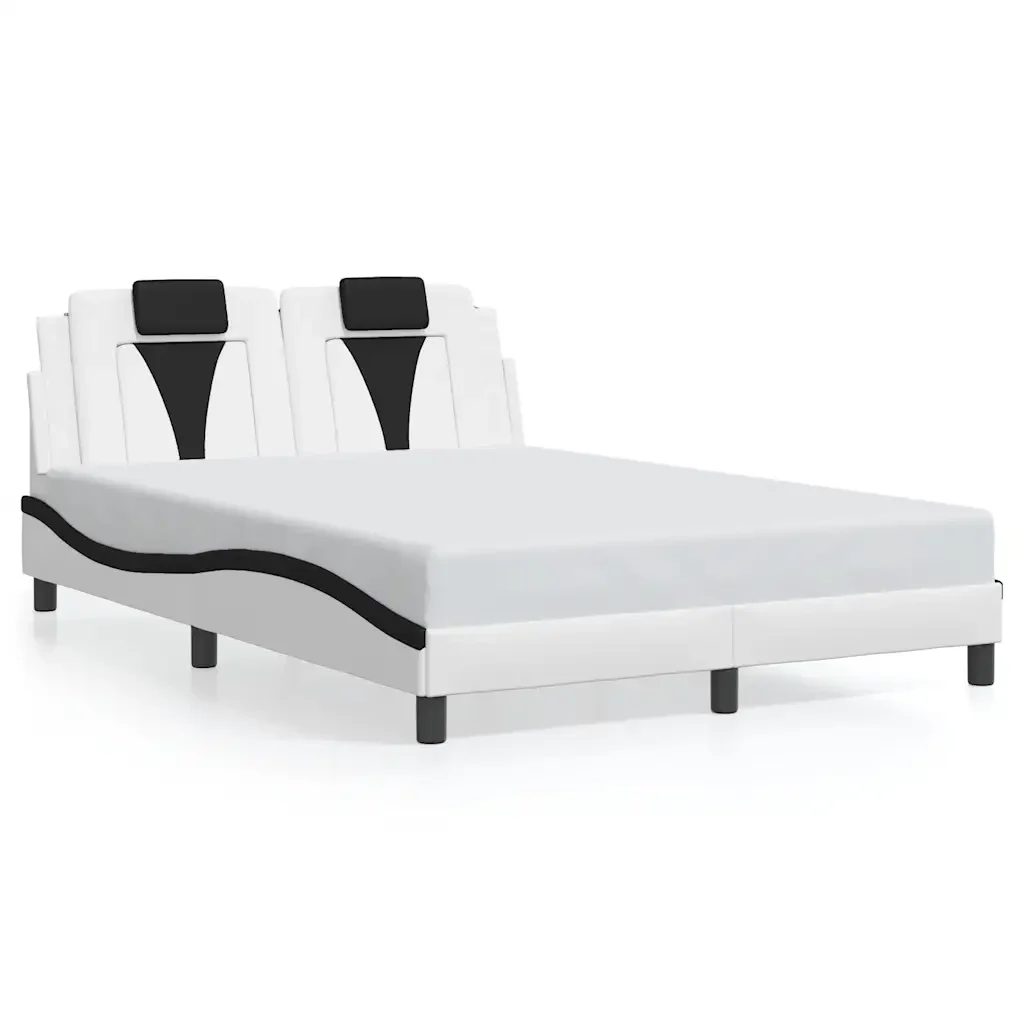 Letto matrimoniale | Letto per adulti | Giroletto Viana con LED senza Materasso Bianco e Nero 120x200 cm - Image 5