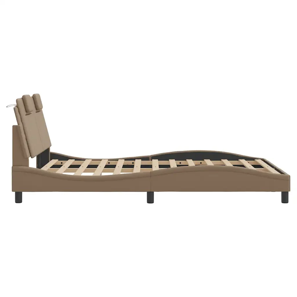 Letto matrimoniale | Letto per adulti | Giroletto Viana con LED senza Materasso Cappuccino 120x200 cm - Image 9