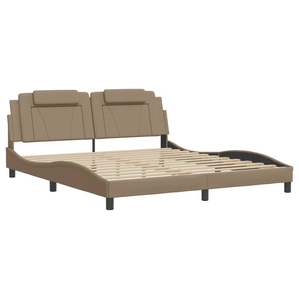 Letto matrimoniale | Letto per adulti | Giroletto Viana con LED senza Materasso Cappuccino 180x200 cm - Image 3