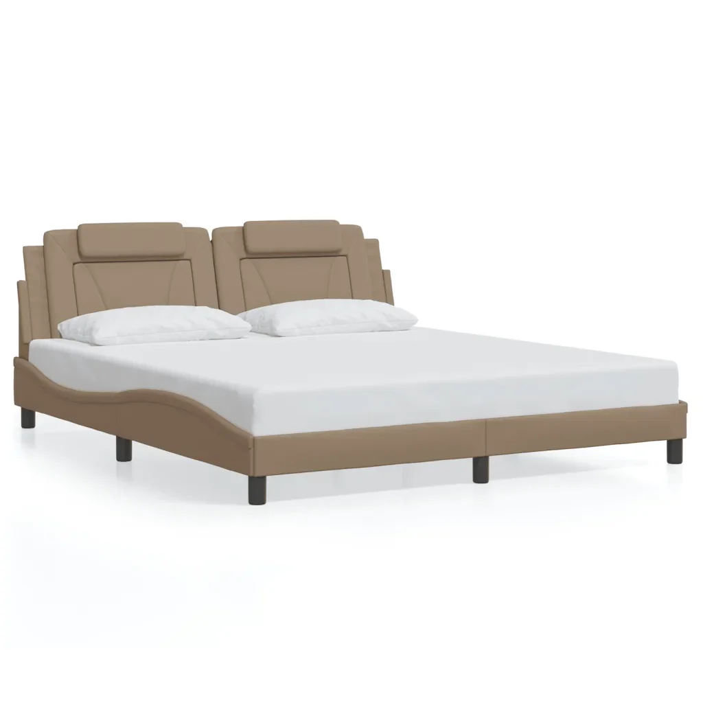 Letto matrimoniale | Letto per adulti | Giroletto Viana con LED senza Materasso Cappuccino 180x200 cm - Image 5