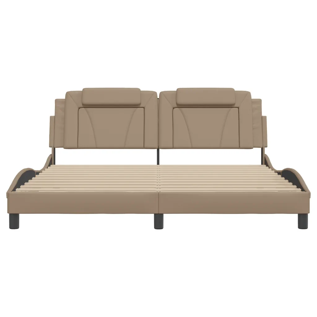 Letto matrimoniale | Letto per adulti | Giroletto Viana con LED senza Materasso Cappuccino 180x200 cm - Image 6