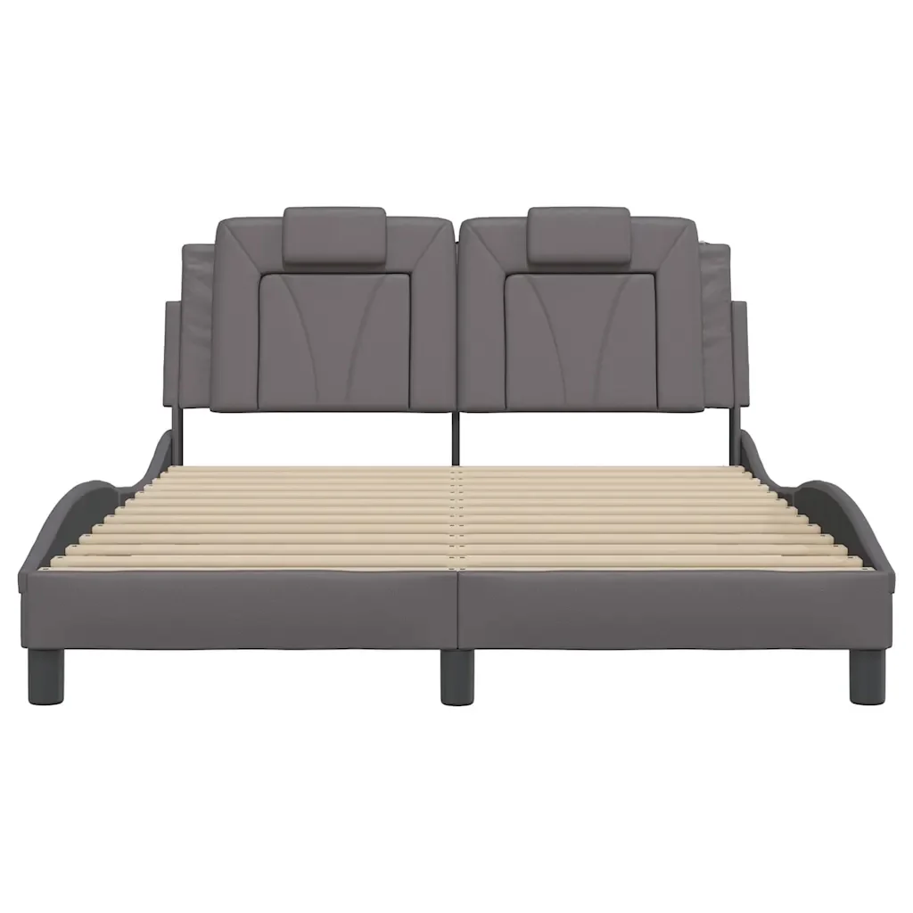 Letto matrimoniale | Letto per adulti | Giroletto Viana con LED senza Materasso Grigio 120x200 cm - Image 6