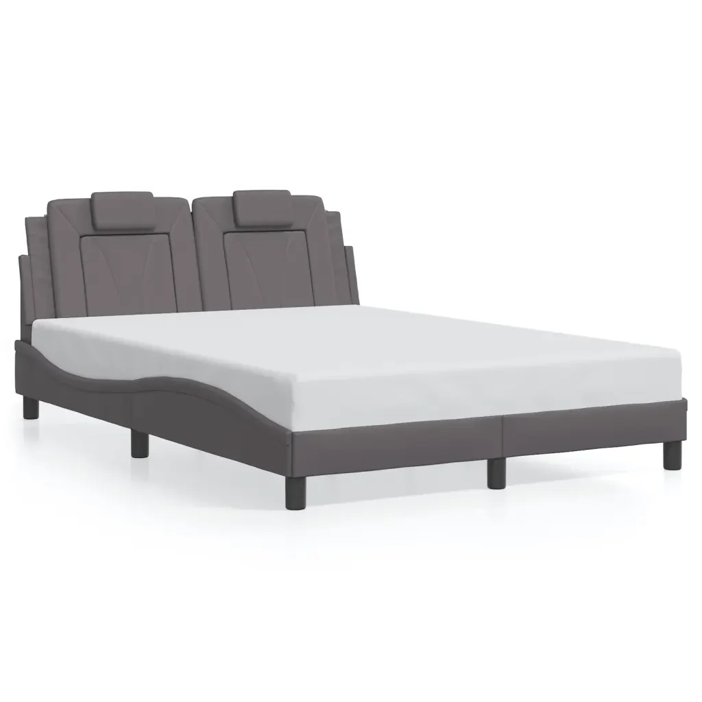 Letto matrimoniale | Letto per adulti | Giroletto Viana con LED senza Materasso Grigio 140x190 cm - Image 5