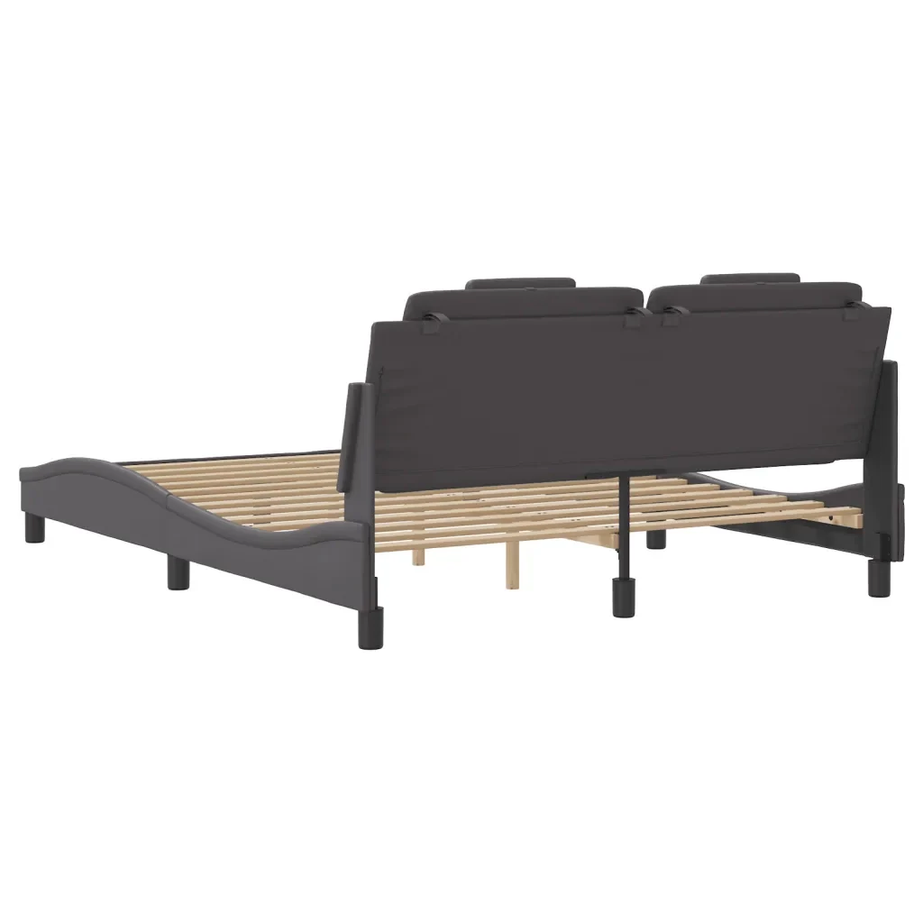 Letto matrimoniale | Letto per adulti | Giroletto Viana con LED senza Materasso Grigio 160x200 cm - Image 10