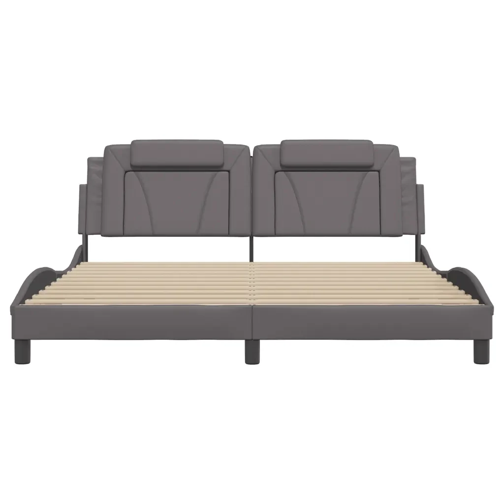Letto matrimoniale | Letto per adulti | Giroletto Viana con LED senza Materasso Grigio 180x200 cm - Image 6